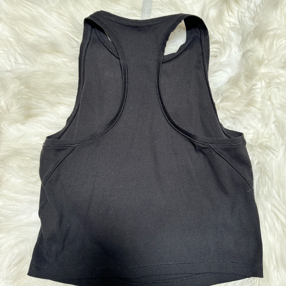 Athleta Black Ribbed Racerback Tank - Picture 2 of 3
